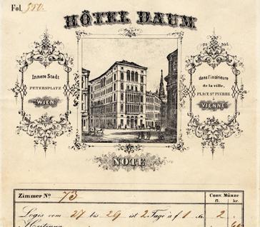 Rechnung - Hotel Daum (1851)